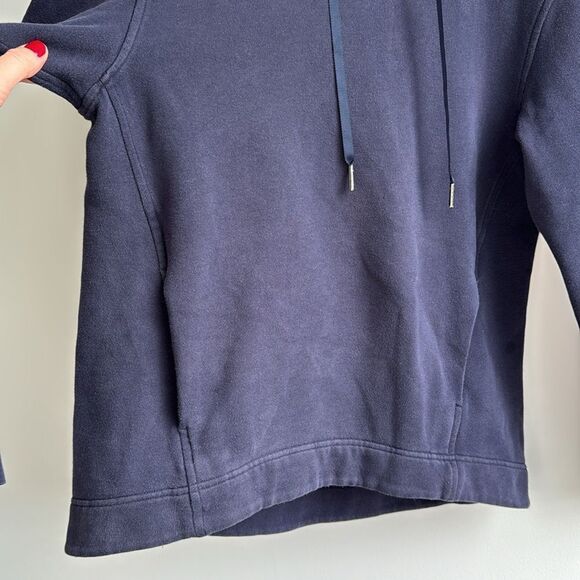 lululemon Wind Down Pullover Cotton Hoodie Navy Sz4 - Picture 7 of 14